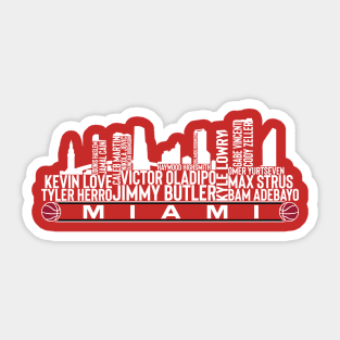 Miami Basketball Team 23 Player Roster, Miami City Skyline Sticker